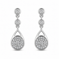 Halo Teardrop Stone Earrings