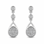 Halo Teardrop Stone Earrings