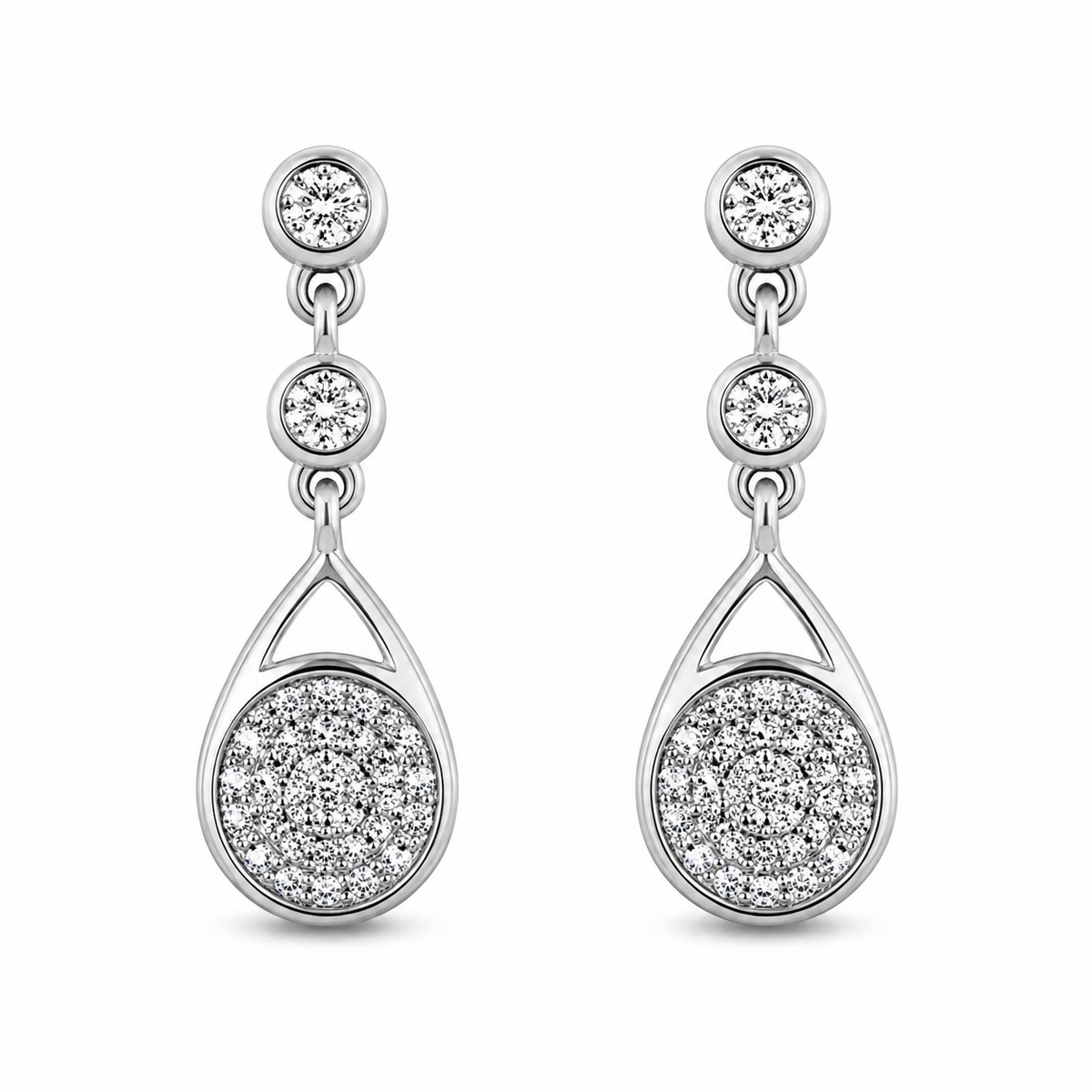 Halo Teardrop Stone Earrings