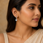 Halo Teardrop Stone Earrings