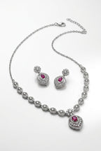 Rubelle Ruby Luxe Silver Jewellery Set