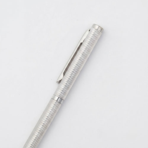 925 sterling silver Twistline ball pen with diagonal textured design