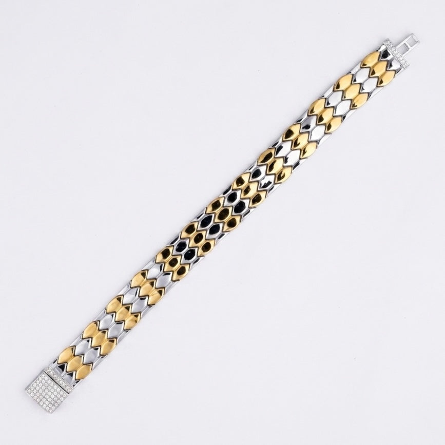 Titan Mesh Scale Silver Bracelet