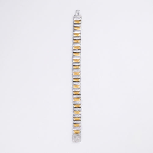 Apex Geometric Dual-Tone Silver Bracelet