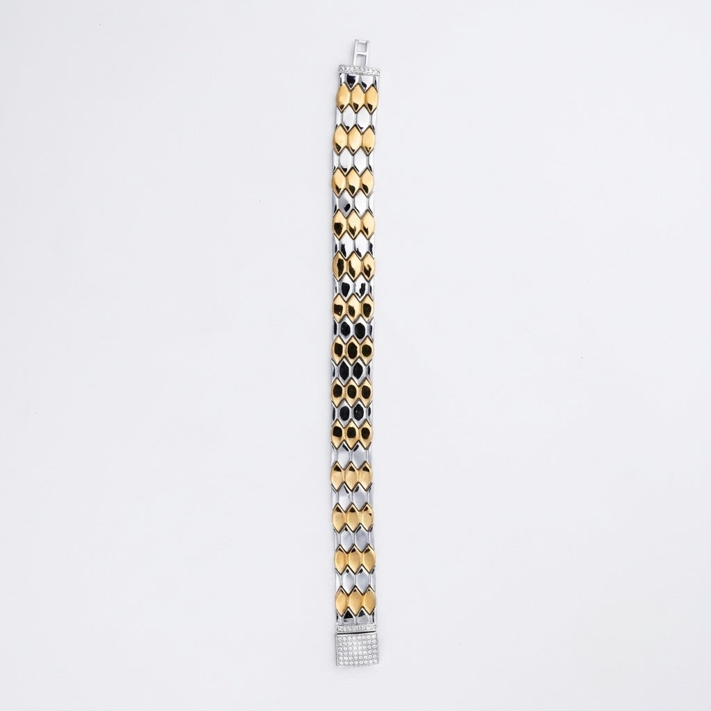 Titan Mesh Scale Silver Bracelet