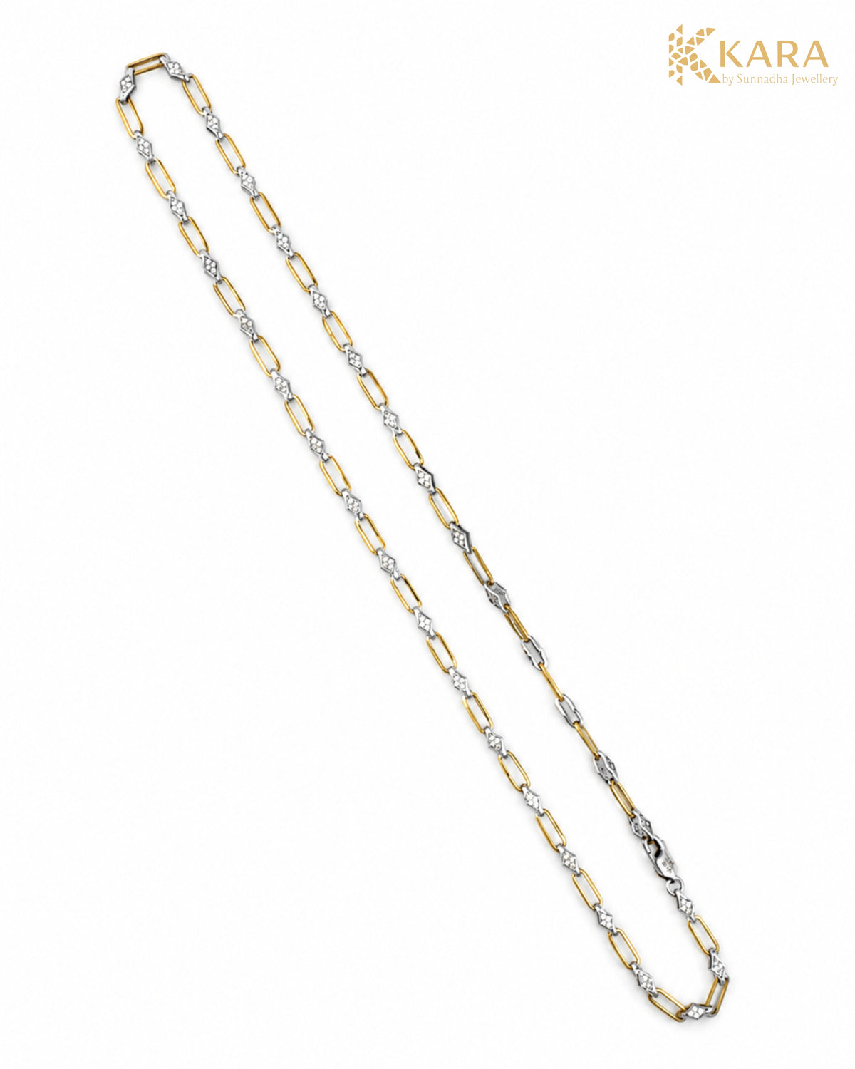 Elara Diamond-Link Dual-Tone Silver Chain