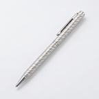 925 sterling silver spiral-textured ball pen on white background