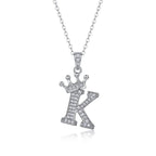 Monarch Initial K Crown Necklace