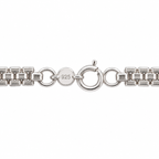 Close-up of a silver box chain bracelet showing the clasp with a 925 sterling silver hallmark on a plain white background.