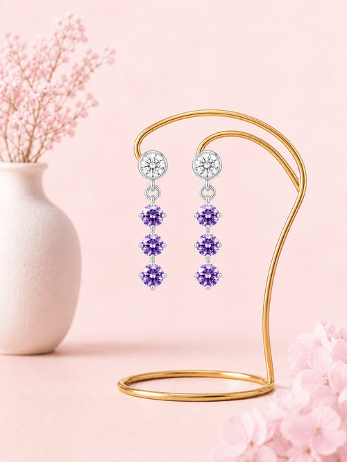 Aurelia Amethyst Triple Drop Earring