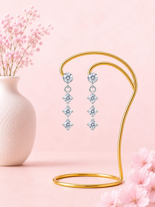 Aurelia Crystal Triple Drop Earrings