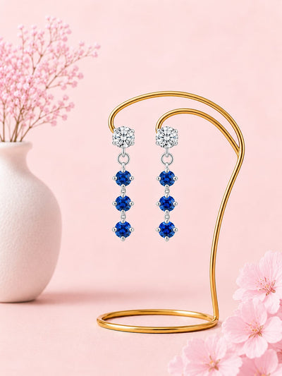 Aurelia Sapphire Triple Drop Earrings