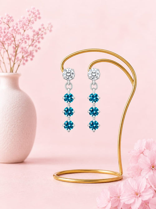Aurelia Aqua Triple Drop Earrings