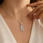 Monarch Initial K Crown Necklace