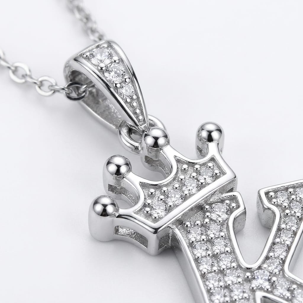 Monarch Initial K Crown Necklace