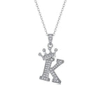 Monarch Initial K Crown Necklace