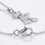 Monarch Initial K Crown Necklace