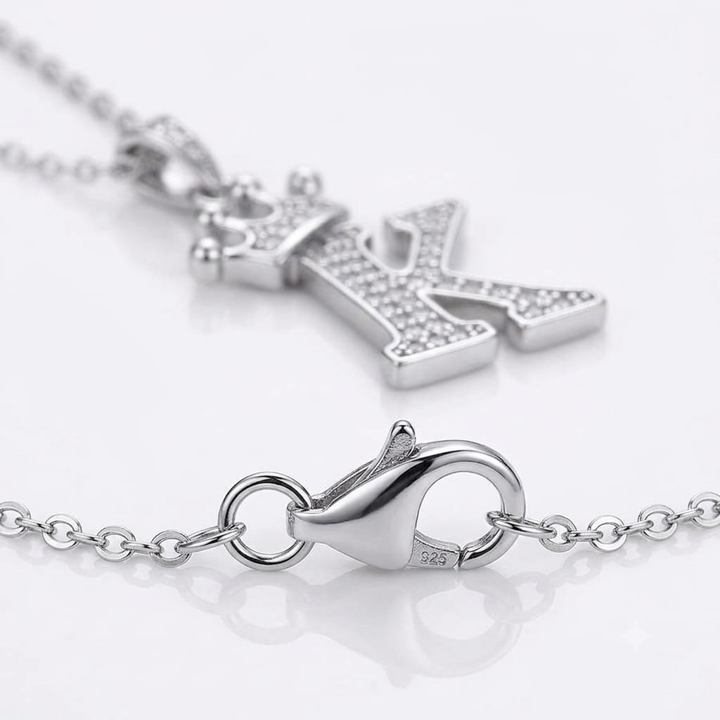 Monarch Initial K Crown Necklace