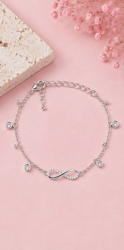 Infinity charm loved bracelet