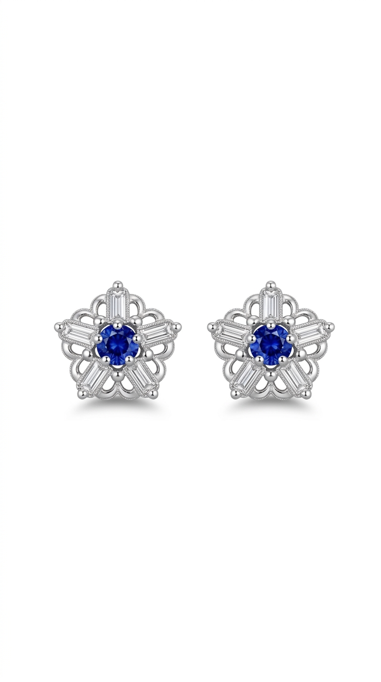 Azure Bloom Stud Earrings
