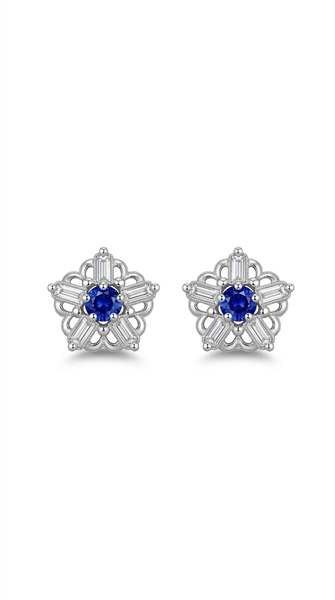 Midnight Bloom Blue Stone Studs