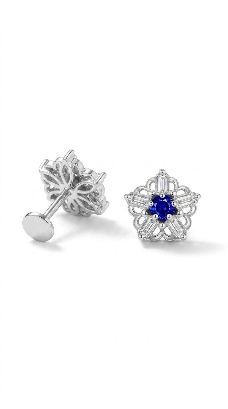 Azure Bloom Stud Earrings