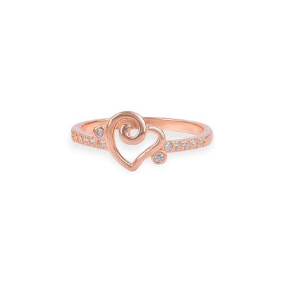 Rose Gold Swirl Heart Ring