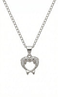 Twin Dolphins Heart Necklace