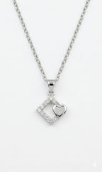 Sparkling Heart Frame Necklace