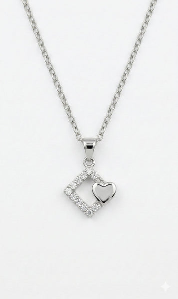 Sparkling Heart Frame Necklace