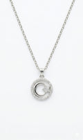 Sparkling Moon & Star Halo Necklace