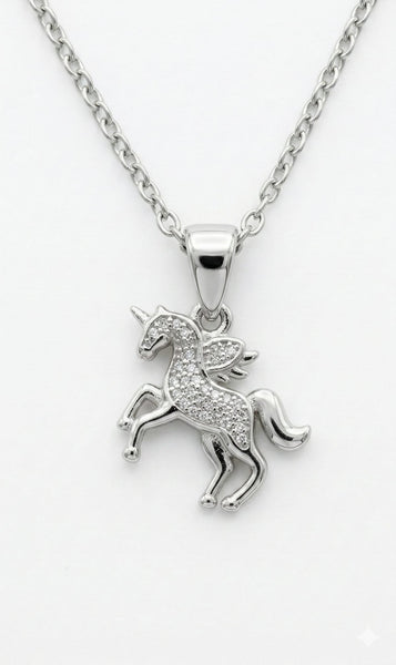 Sparkling Unicorn Charm Necklace