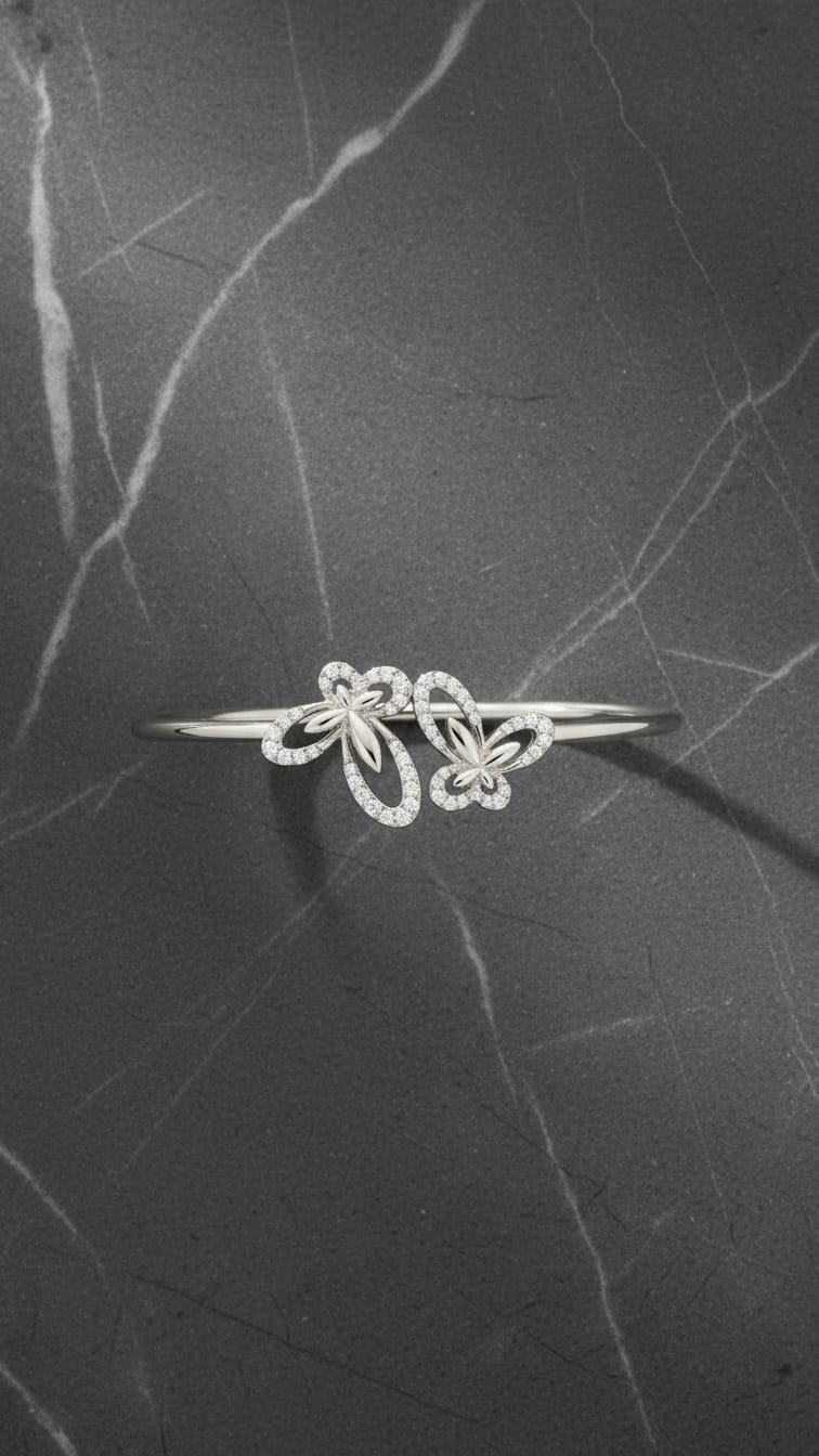 Butterfly Crystal Open Bangle