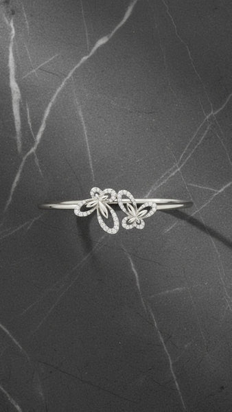 Butterfly Crystal Open Bangle