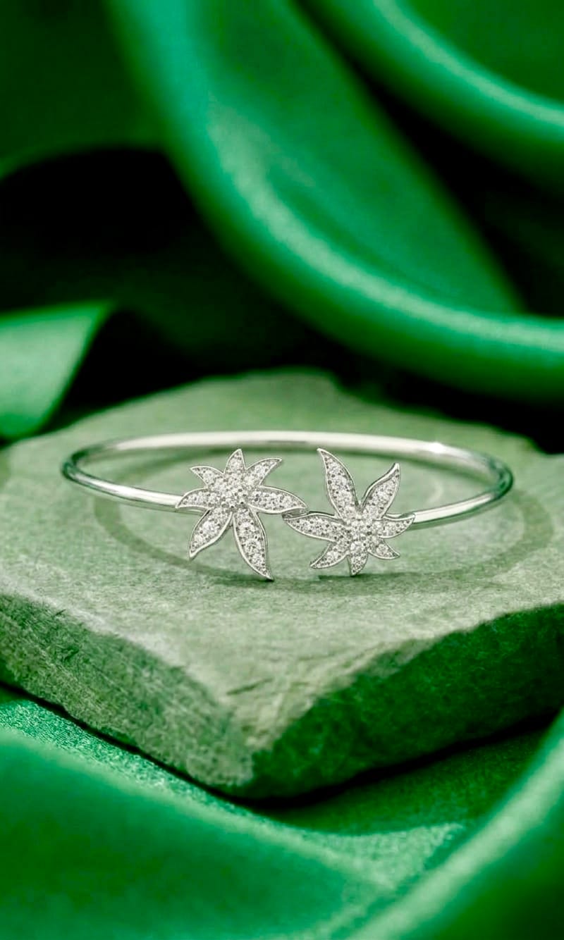 Crystal Bloom open Cuff