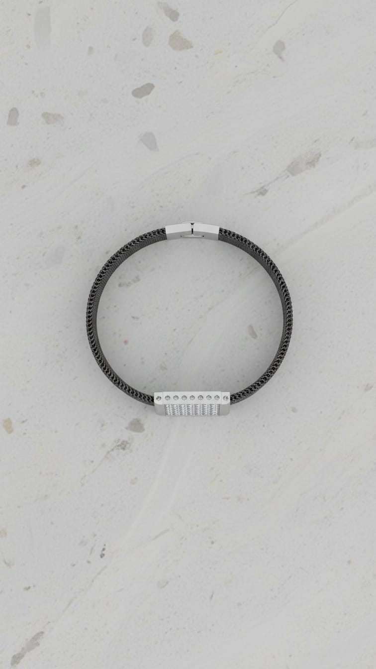 Pavé Mesh Statement Bracelet