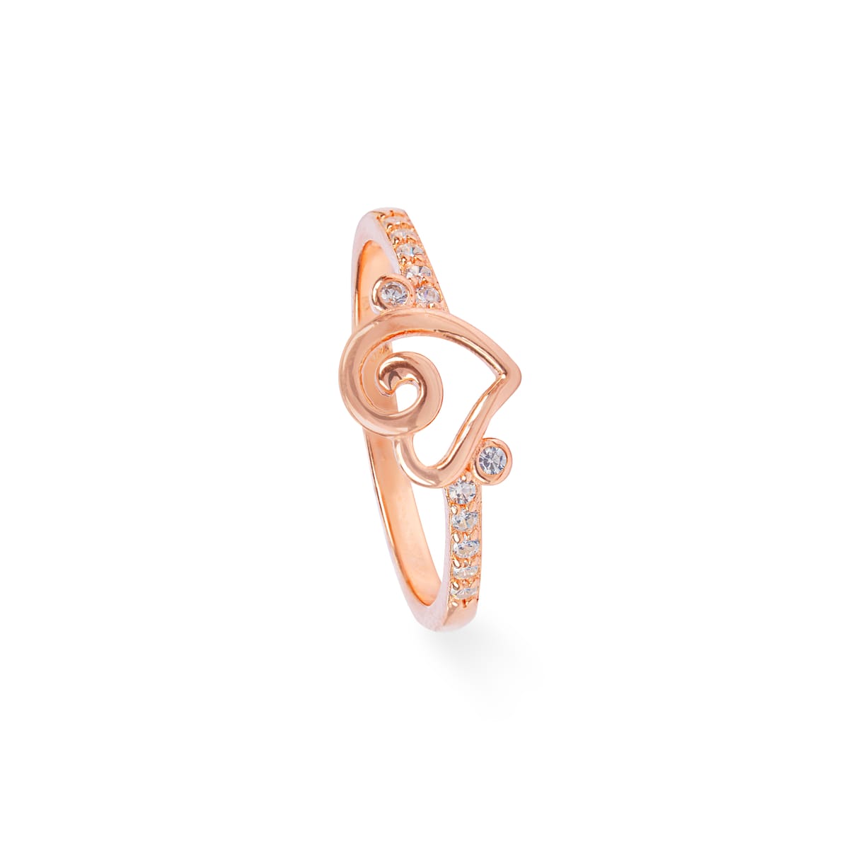 Rose Gold Swirl Heart Ring