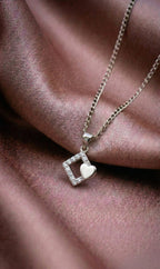 Sparkling Heart Frame Necklace
