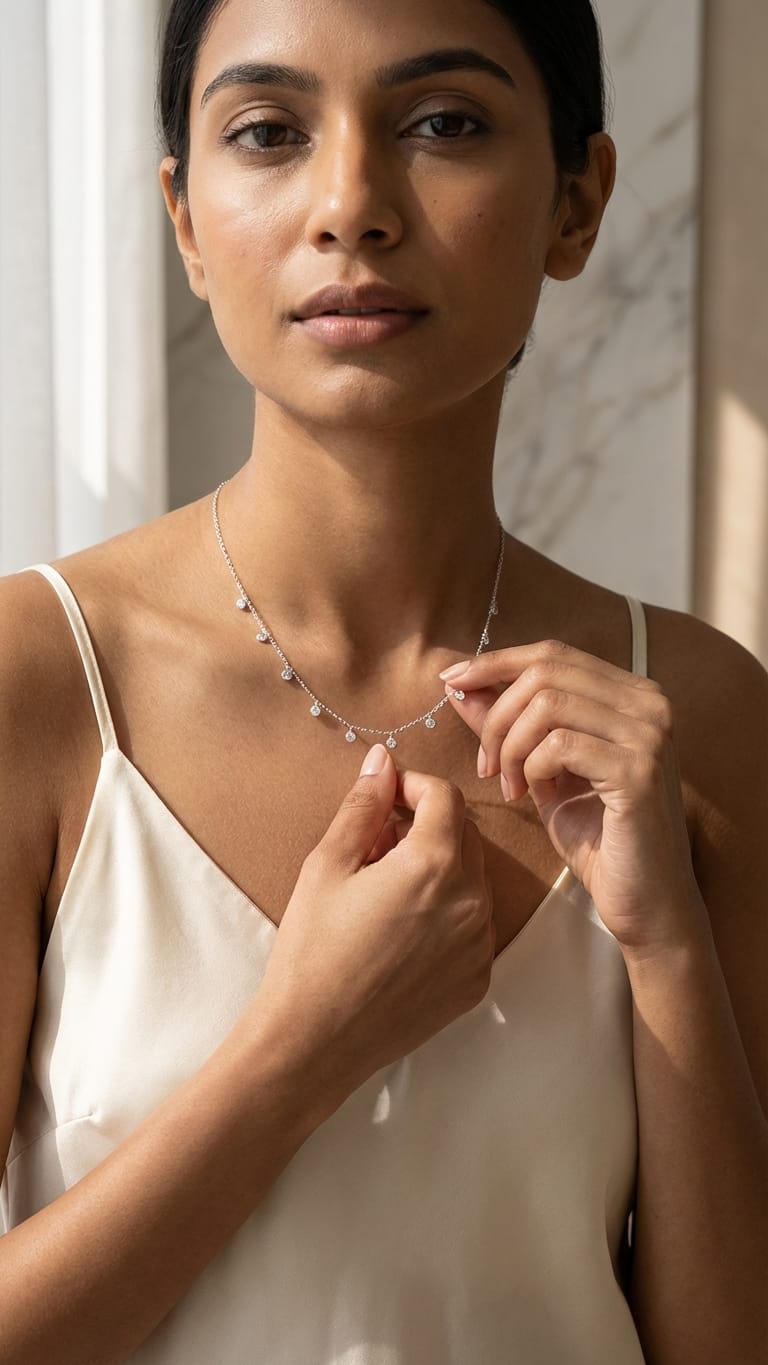 Celeste Drop Charm Necklace
