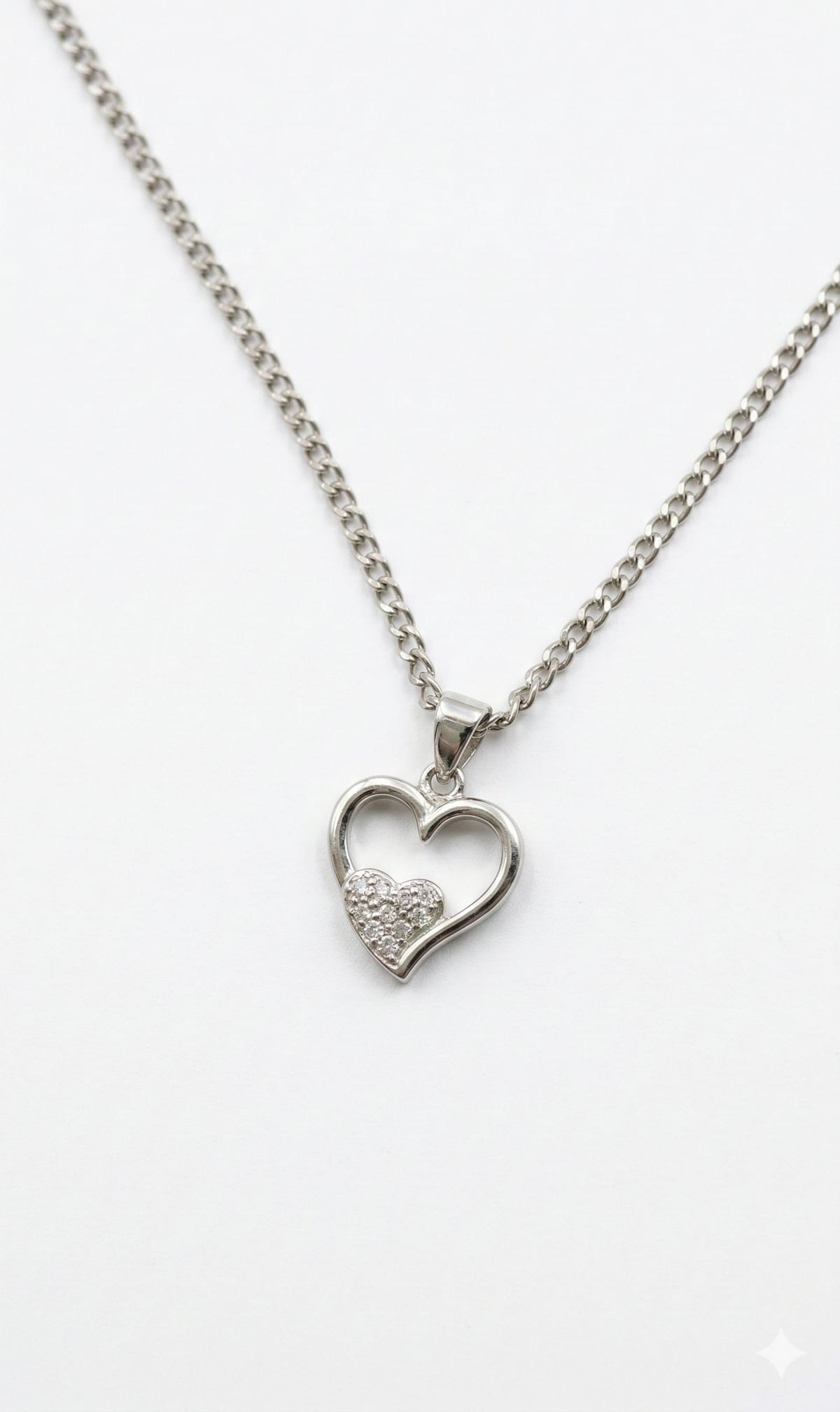 Sparkling Double Heart Necklace