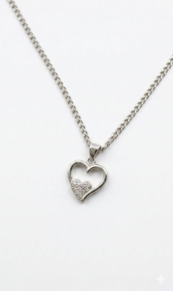 Sparkling Double Heart Necklace