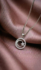 Sparkling Moon & Star Halo Necklace