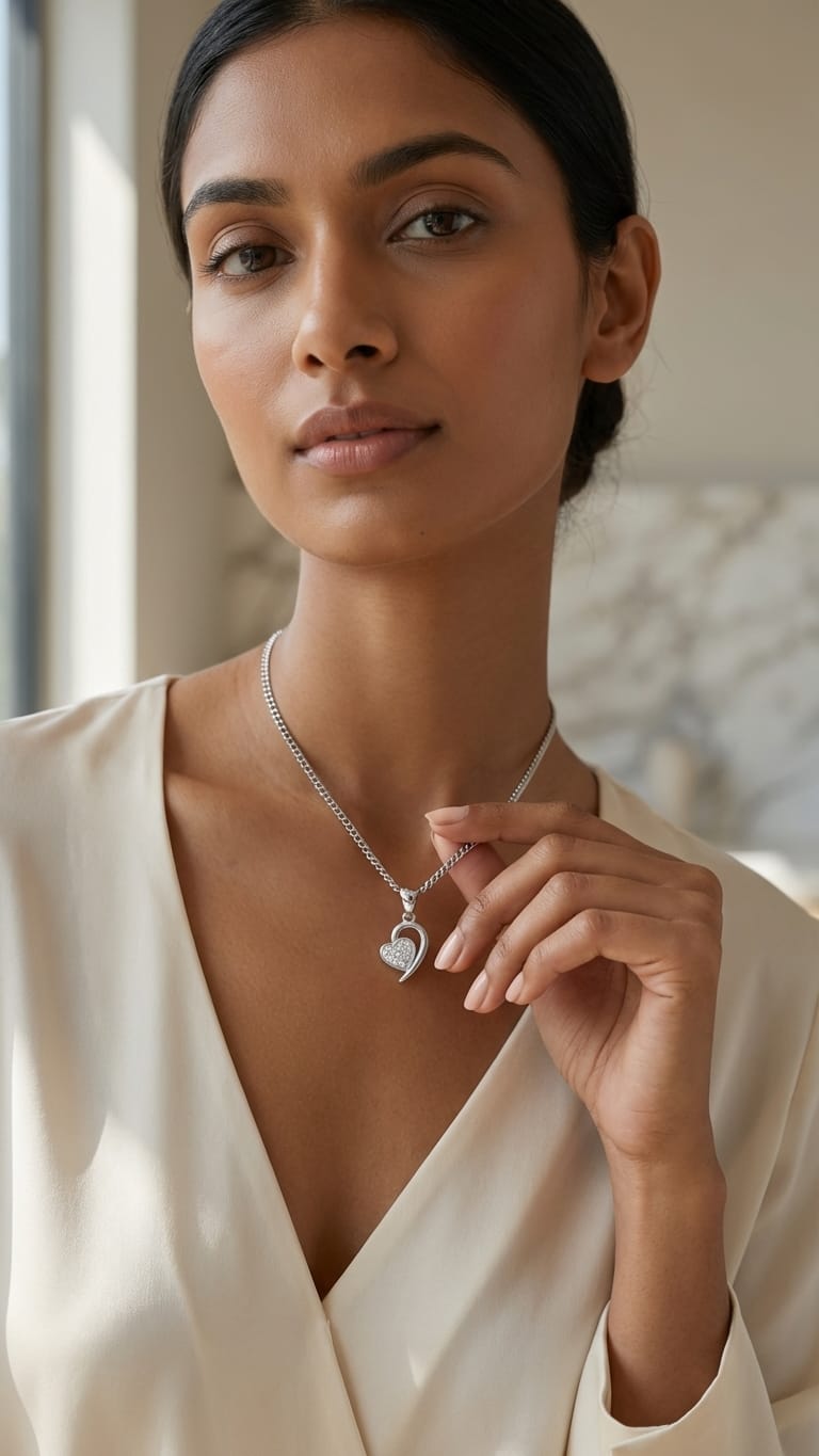 Celeste Heart Swirl Necklace