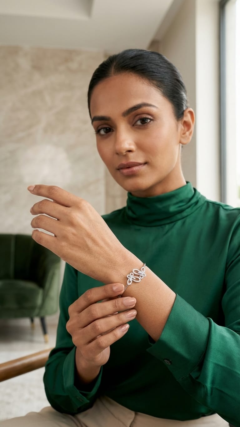 Butterfly Crystal Open Bangle