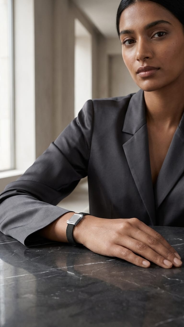 Pavé Mesh Statement Bracelet