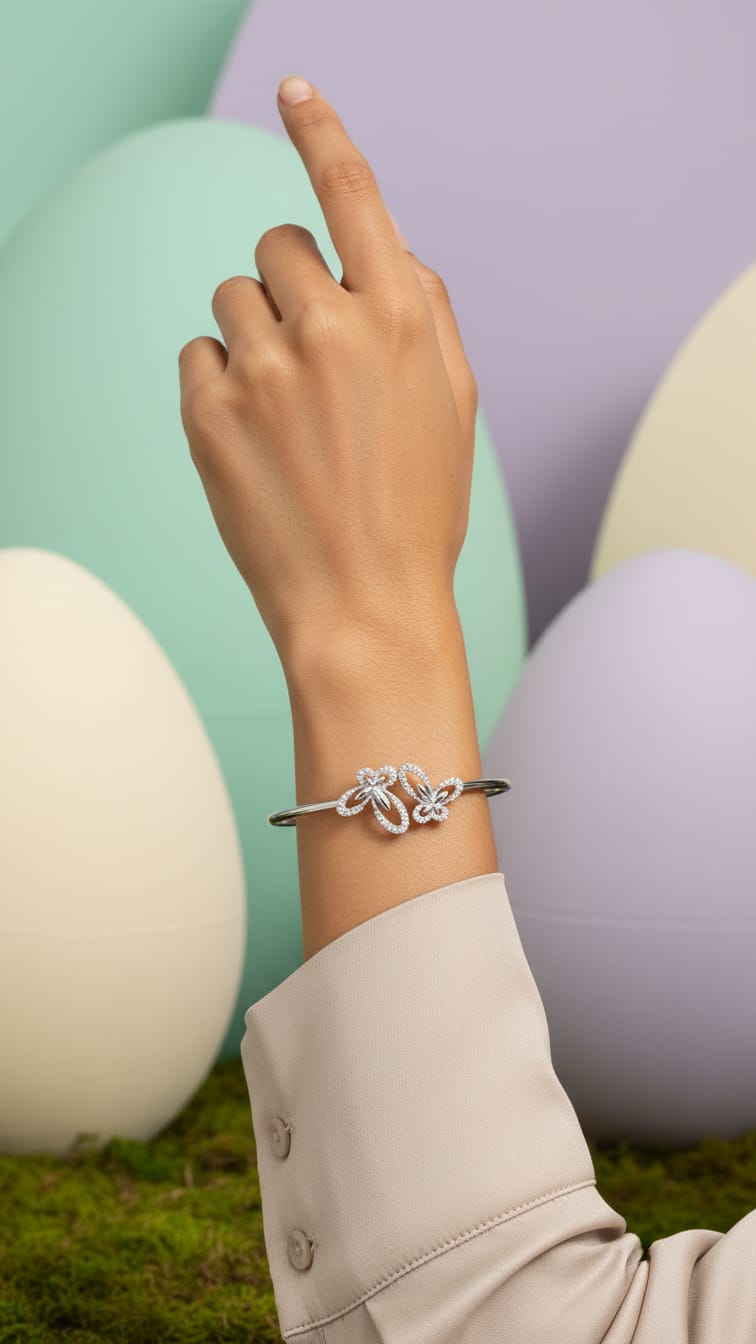 Butterfly Crystal Open Bangle