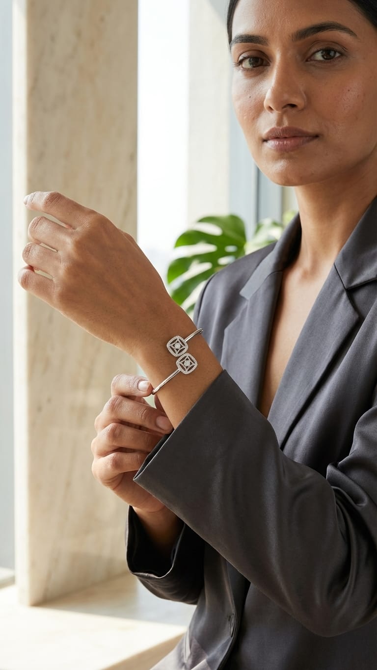 Lustre Square Open Cuff