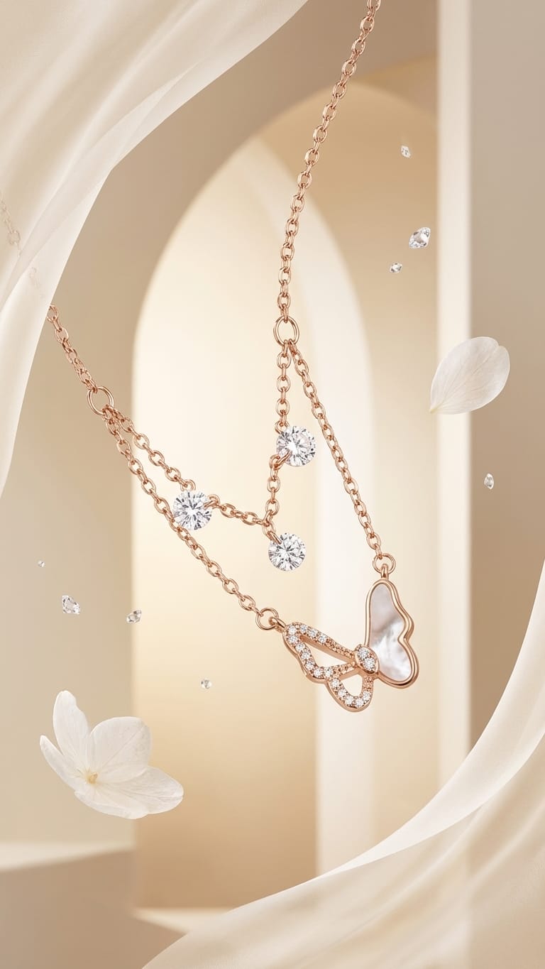 Butterfly Glow Layered Necklace