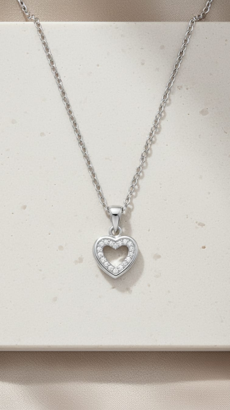 Radiant Heart Halo Necklace