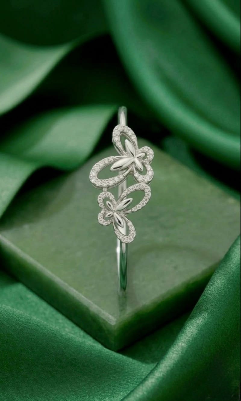 Butterfly Crystal Open Bangle